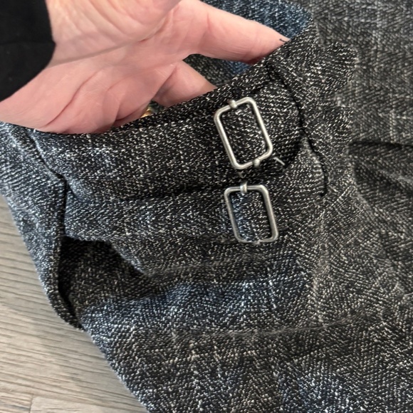 Max Studio Pleated Tweed Mini Skirt - Back/Charcoal Size XL - Picture 6 of 12